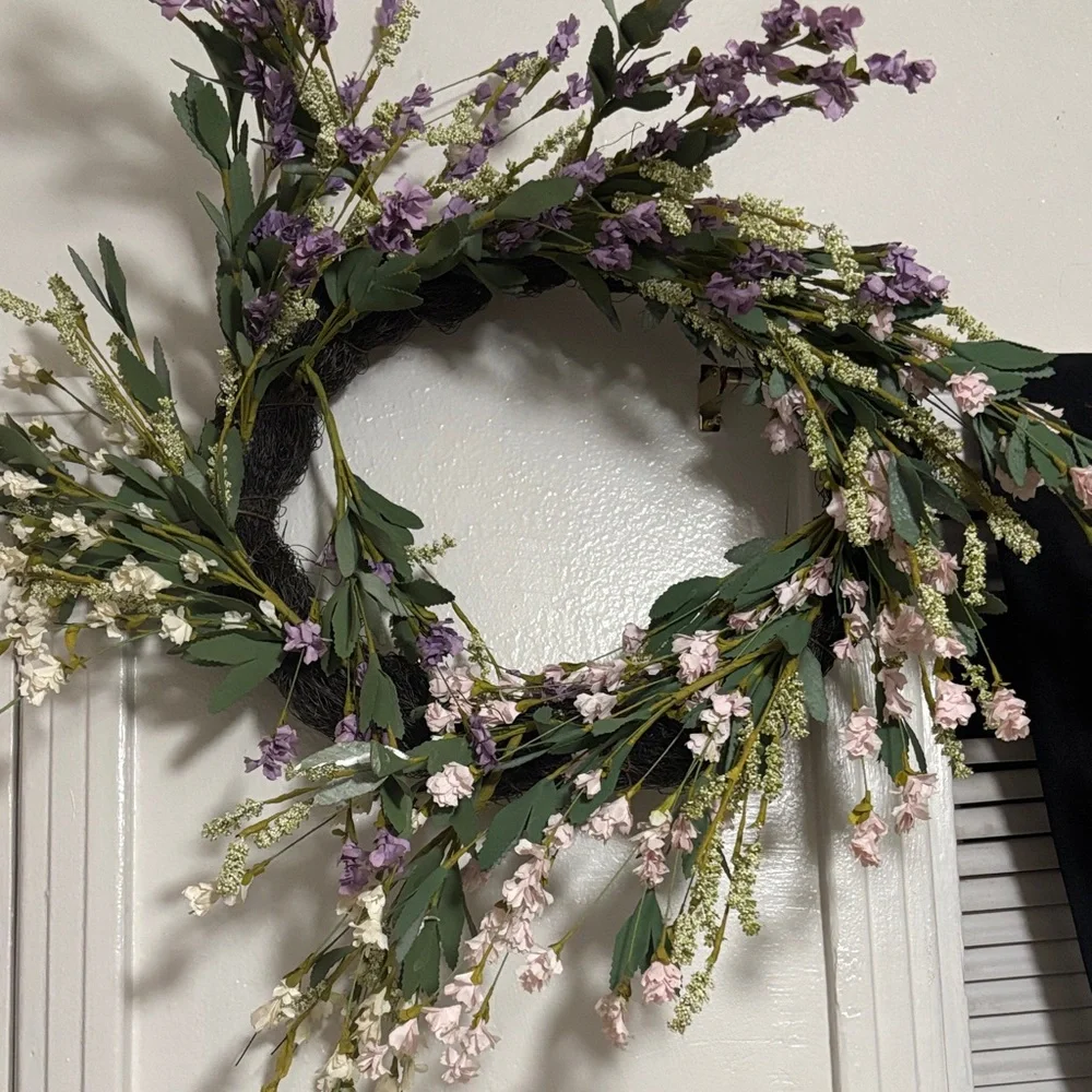 Lavender & Blush Floral Grapevine Wreath